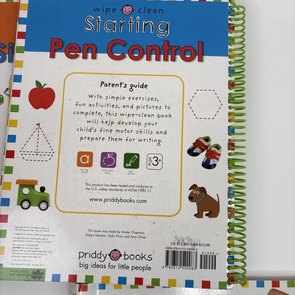 3 Wipe Clean: First 100 /Sight Words/pen Control Workbooks‎ Spiral 1 Marker